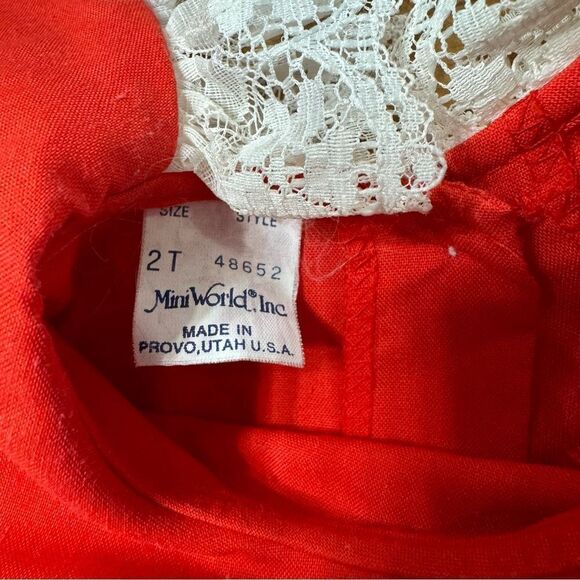 Vintage Mini World Inc red dress girls size 2 - Picture 2 of 6